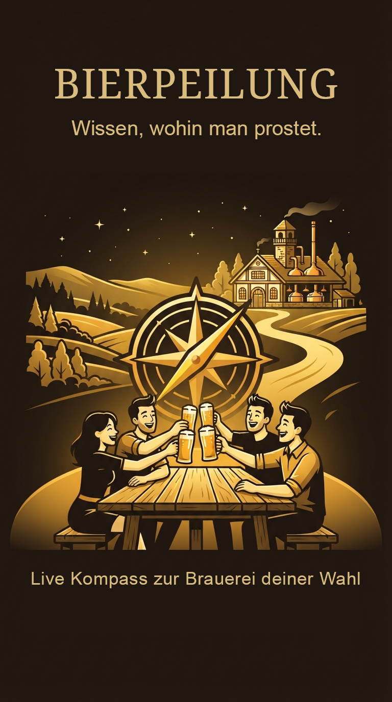 BierPeilung – a toast with a brewery in the background